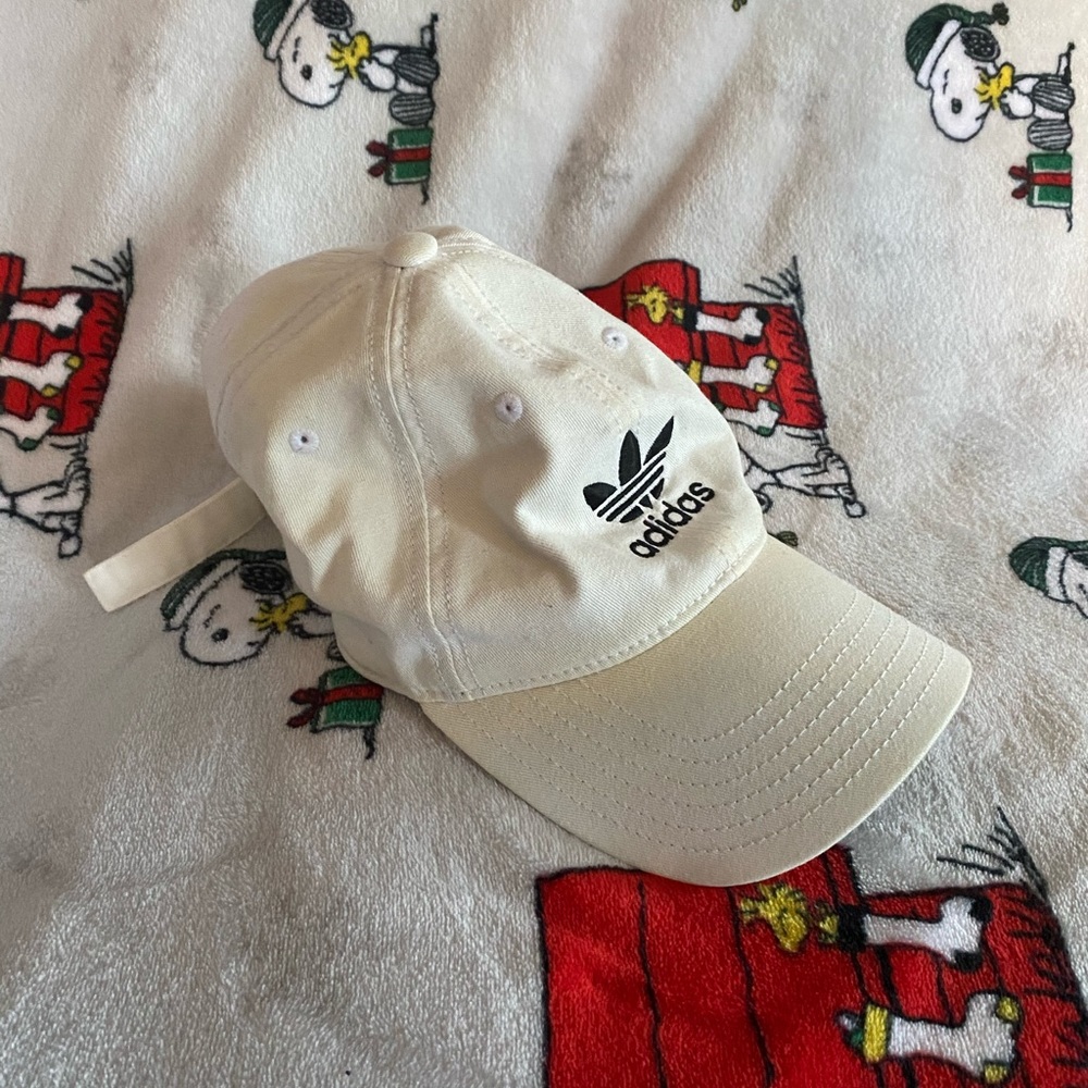 White w/ Black Adidas logo Strap-back